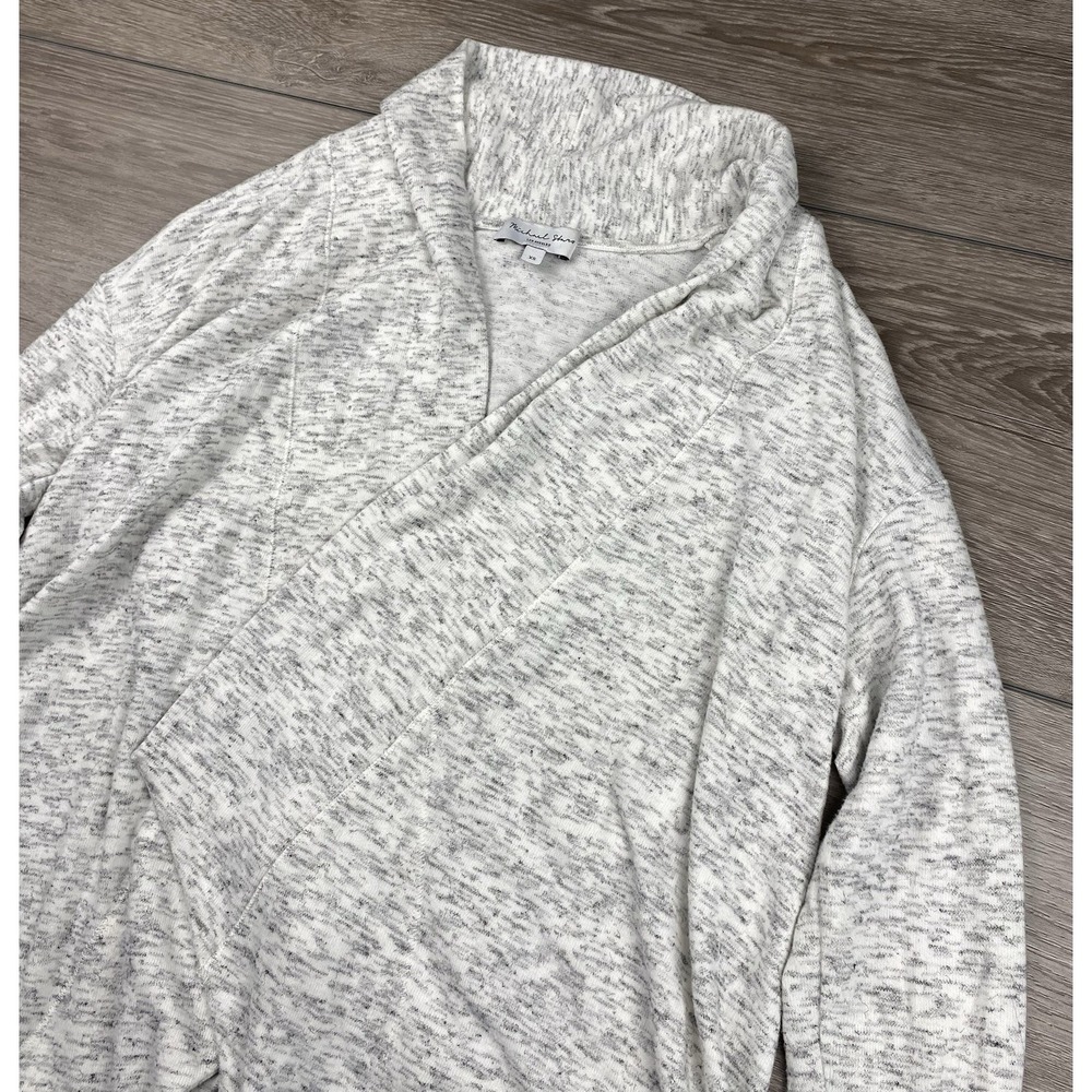 Michael Stars Women's Cowl Neck Open Cardigan Light Grey Size XS